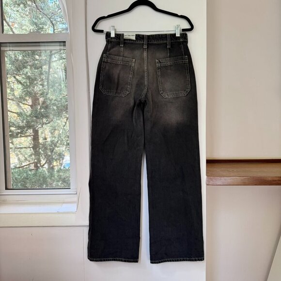 NWT Free People Palmer Cuffed Jeans Mid Rise Washed Black Denim 24 We The Free - Picture 7 of 13